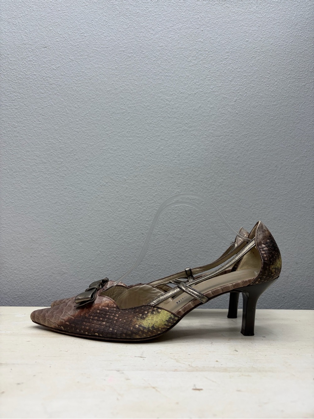 Peter Kaiser Snake Skin Leather Pointed Heels Size 10